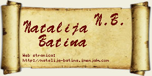 Natalija Batina vizit kartica